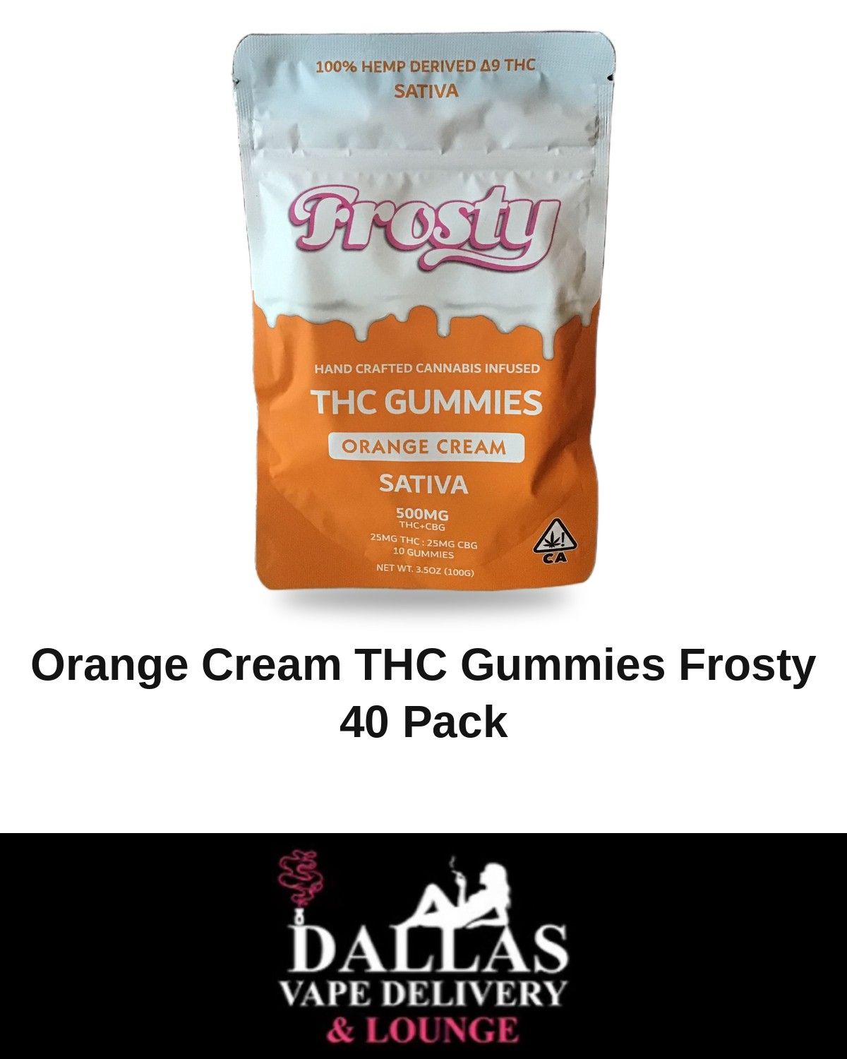 Orange Cream THC Gummies Frosty 40 Pack