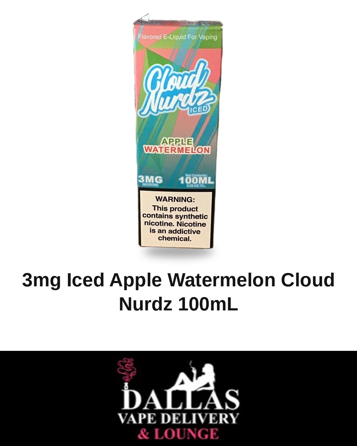 3mg Iced Apple Watermelon Cloud Nurdz 100mL
