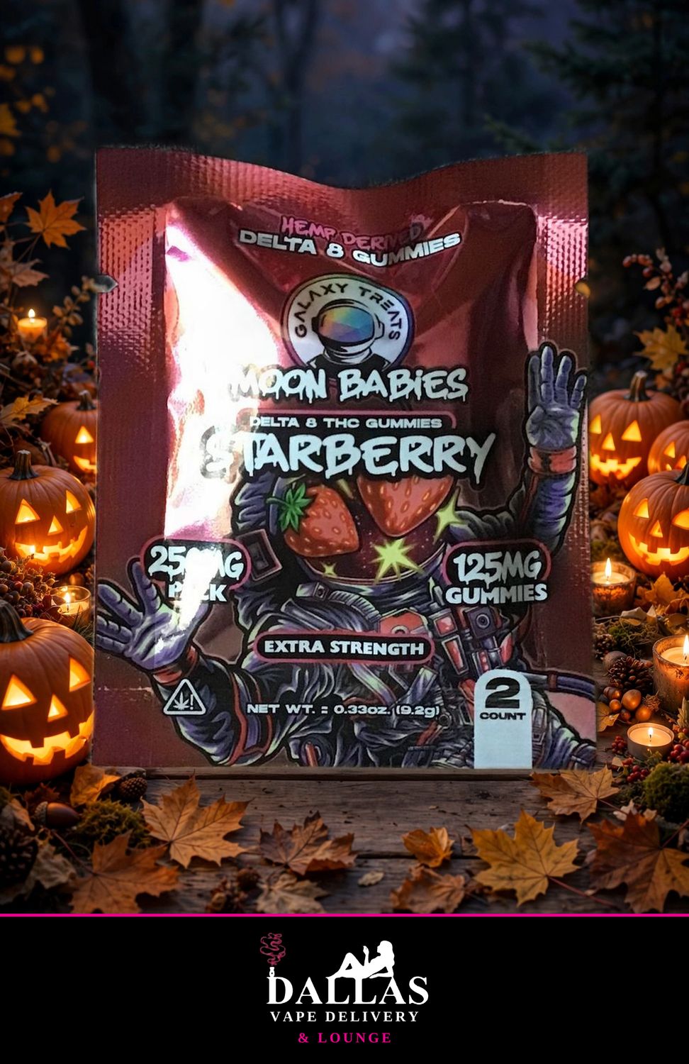 Galaxy Treats Moon Babies 250mg per pack Starberry Delta Gummies