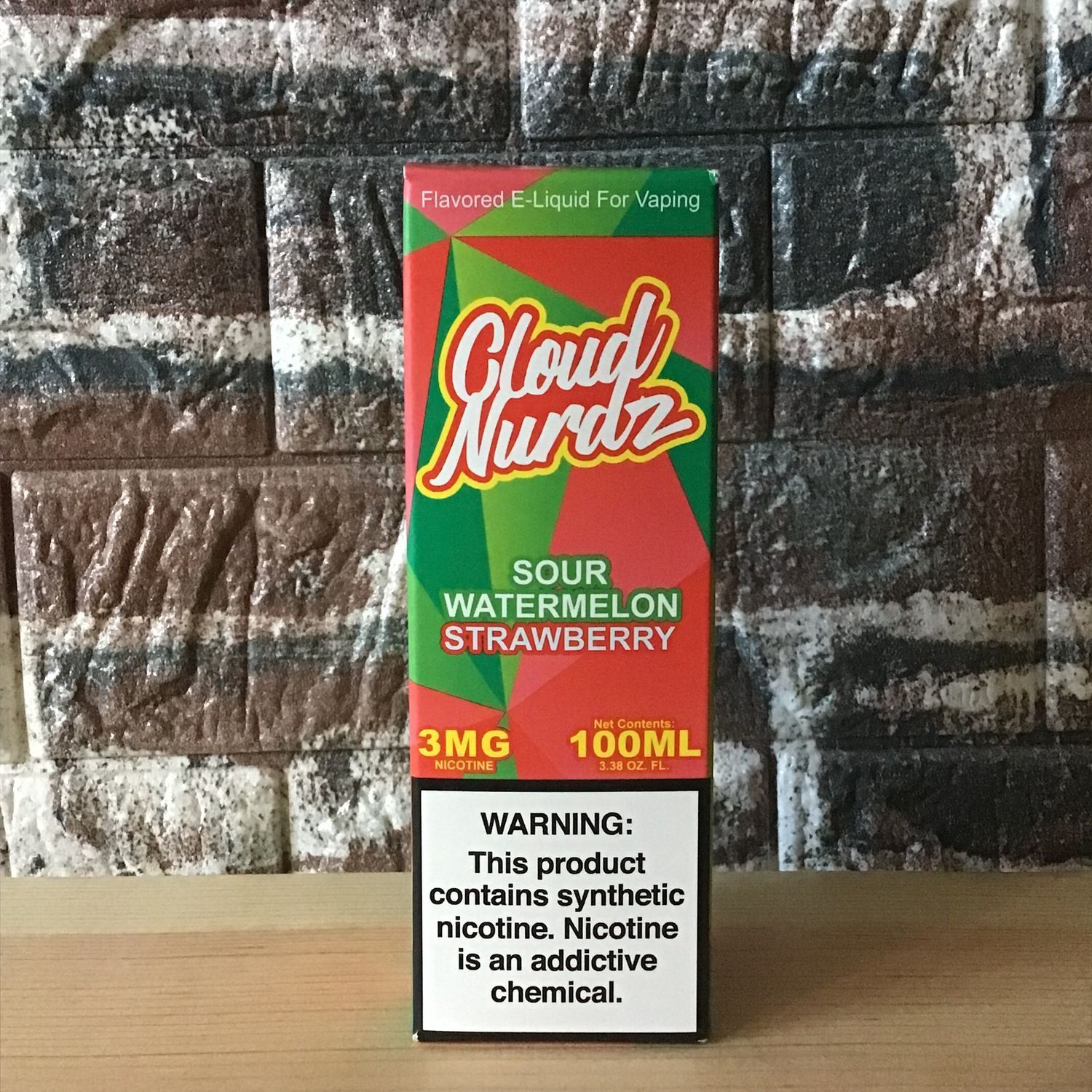 3mg Sour Watermelon Strawberry Cloud Nurdz 100mL