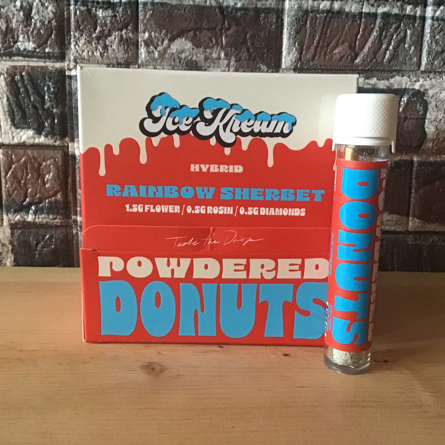 Ice Kream Powdered Donuts Diamond Pre-Rolls 2.5G Rainbow Sherbet Hybrid