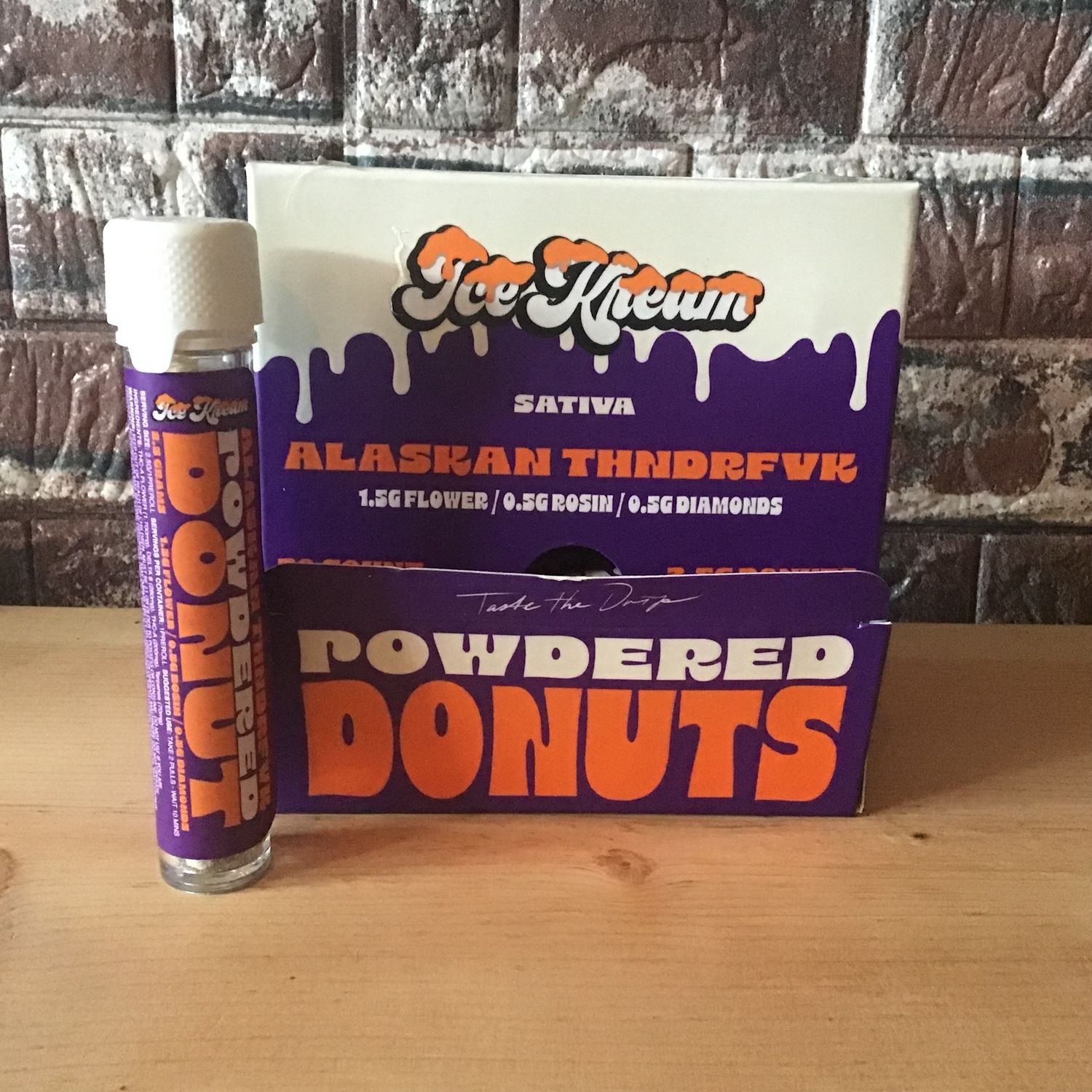 Ice Kream Powdered Donuts Diamond Pre-Rolls 2.5G Alaskan Thunder FVK Sativa