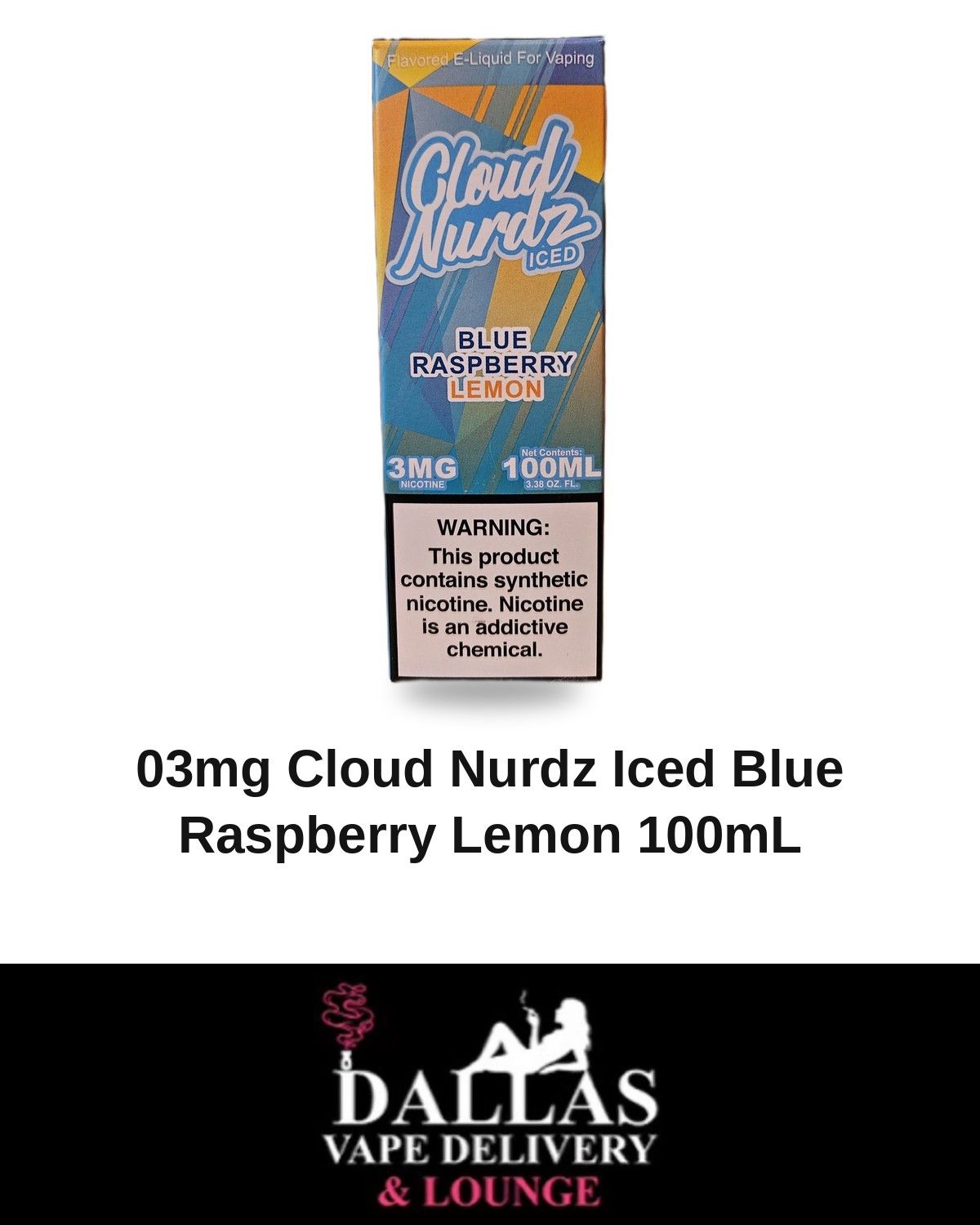 03mg Cloud Nurdz Iced Blue Raspberry Lemon 100mL