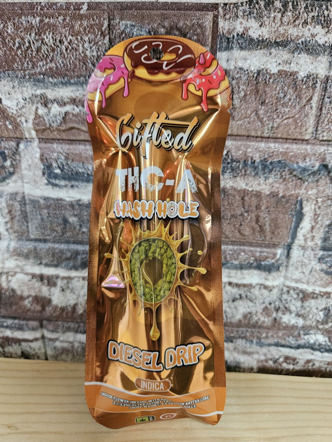 Gifted 2.25G Hash Holes Grave Digger Kush Sativa