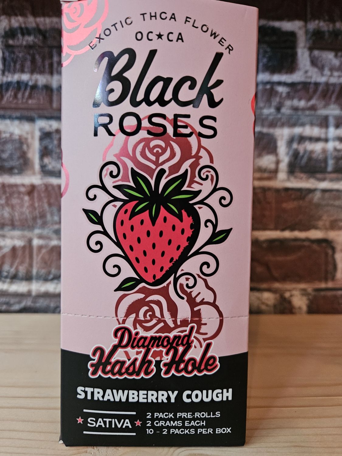 Black Roses 2G Diamon Hash Holes 2ct Strawberry Cough Sativa