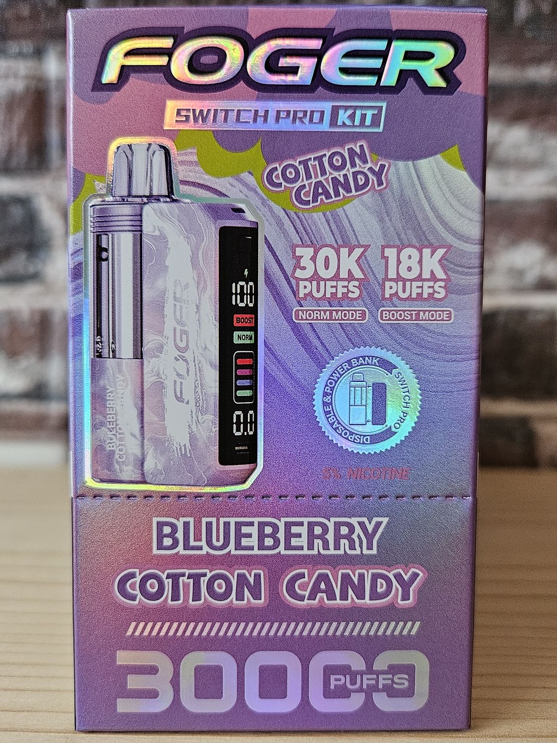 Foger Switch Pro Disposable 30k Kit Blueberry Cotton Candy