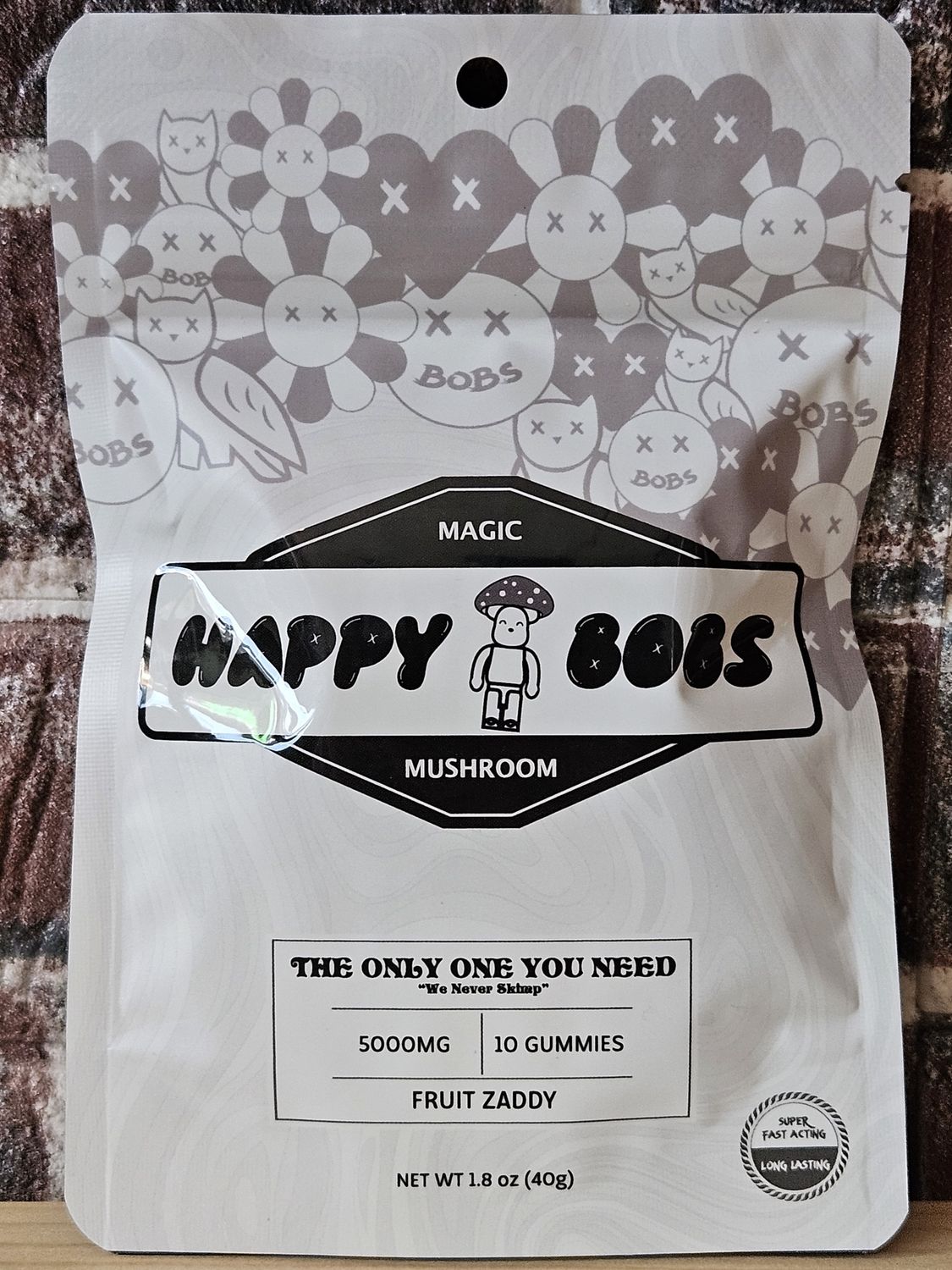 Happy Bobs Fruit Zaddy Mushroom Gummies Blueberry Peach