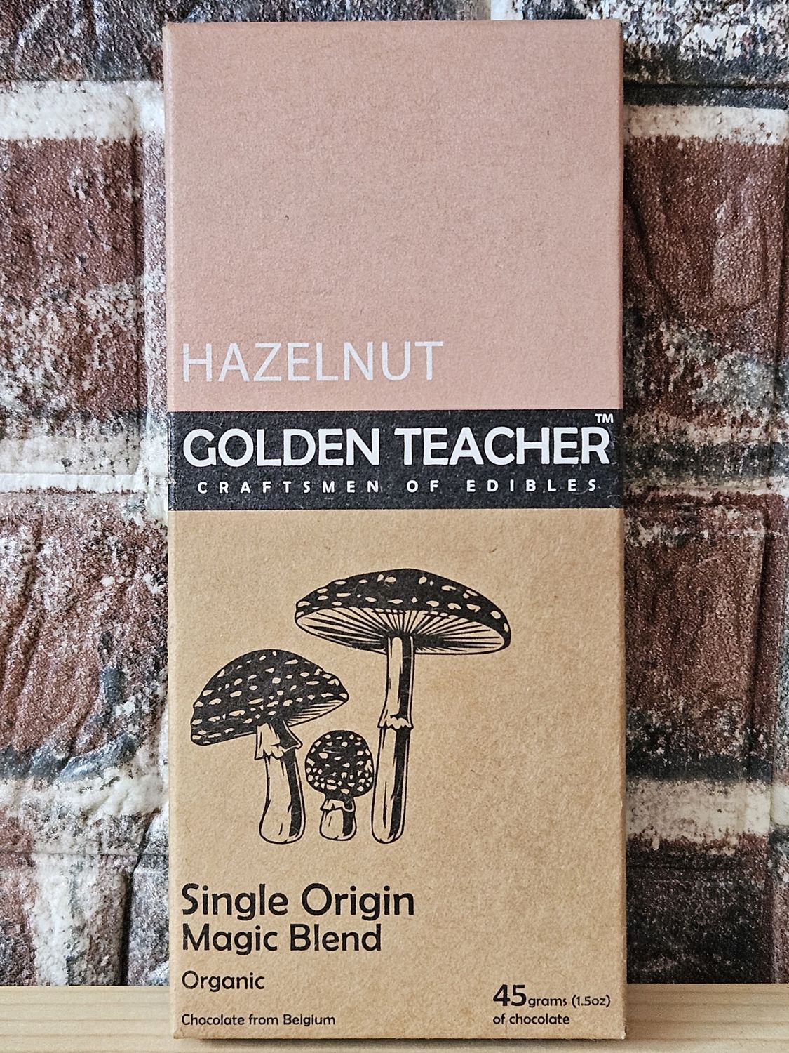 Golden Teacher Organic Mushroom Chocolate Bar Hazelnut Limited Edition