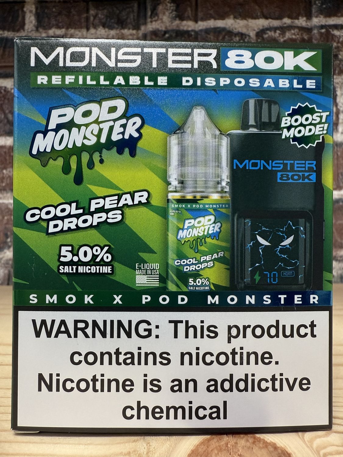 Monster 80K Pod Monster x Smok Cool Pear Drops 30ML 50MG