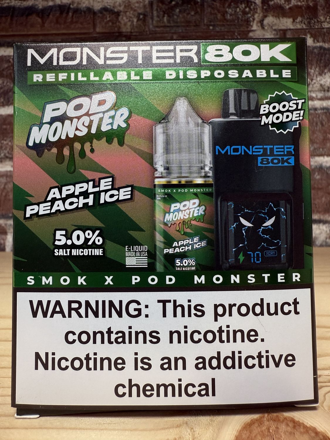 Monster 80K Pod Monster x Smok Apple Peach Ice 30ML 50MG