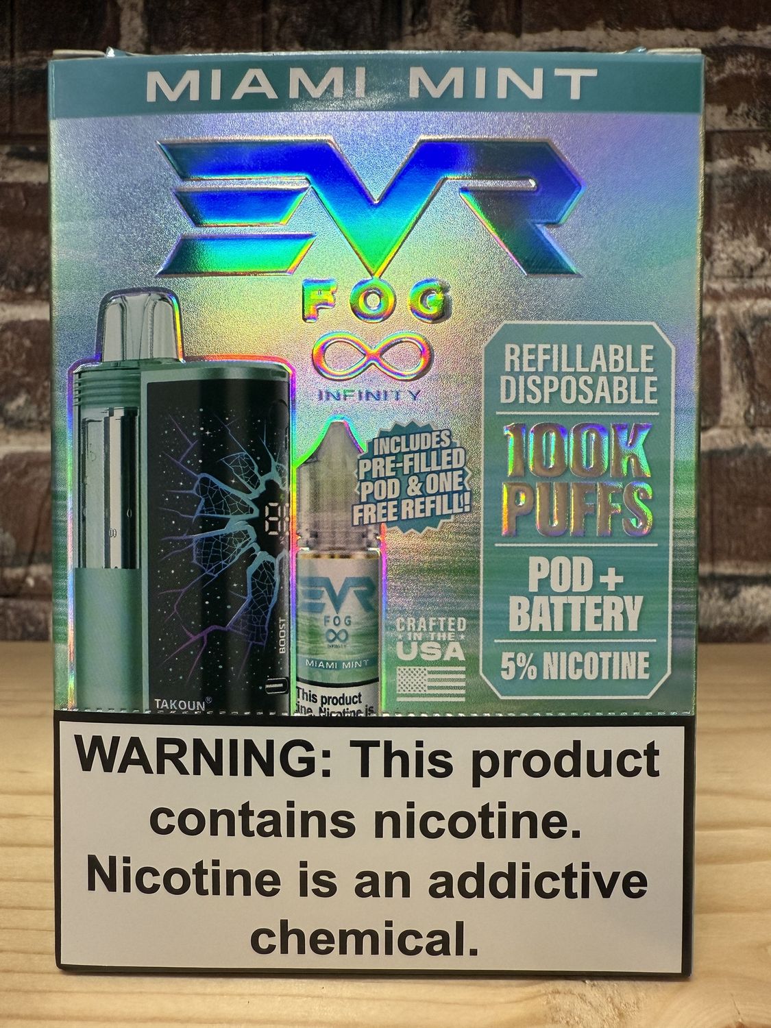 EvrFog Miami Mint Pod, Battery &amp; 15ML Refill Kit