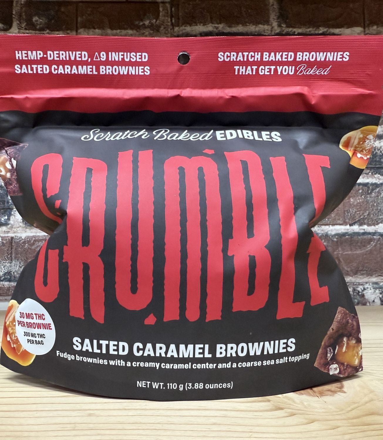 Crumble D9 Edibles | Salted Caramel Brownies