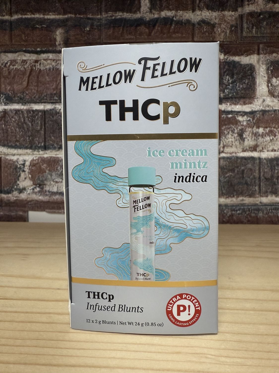 Mellow Fellow 2g THCp Blunts Infused Pre-Rolls 12ct Display | Ice Cream Mintz (Indica)