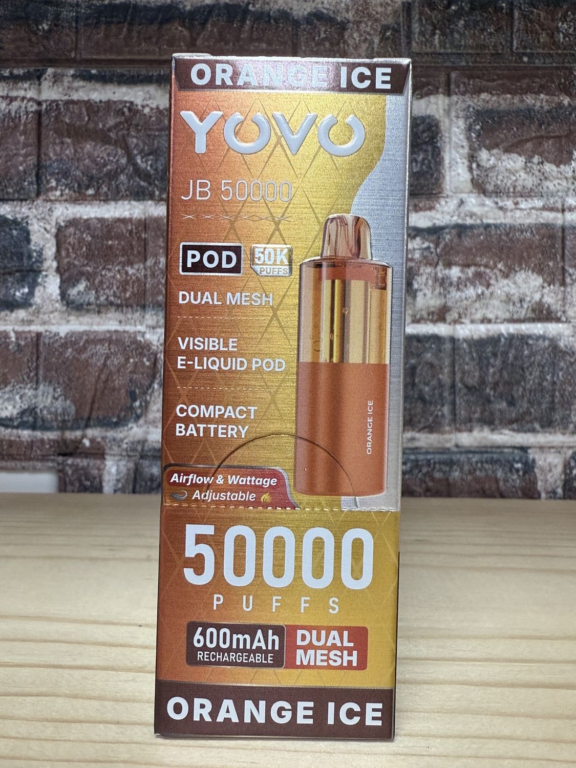 Yovo JB50000 Pods 5pk Display TEXAS | Orange Ice