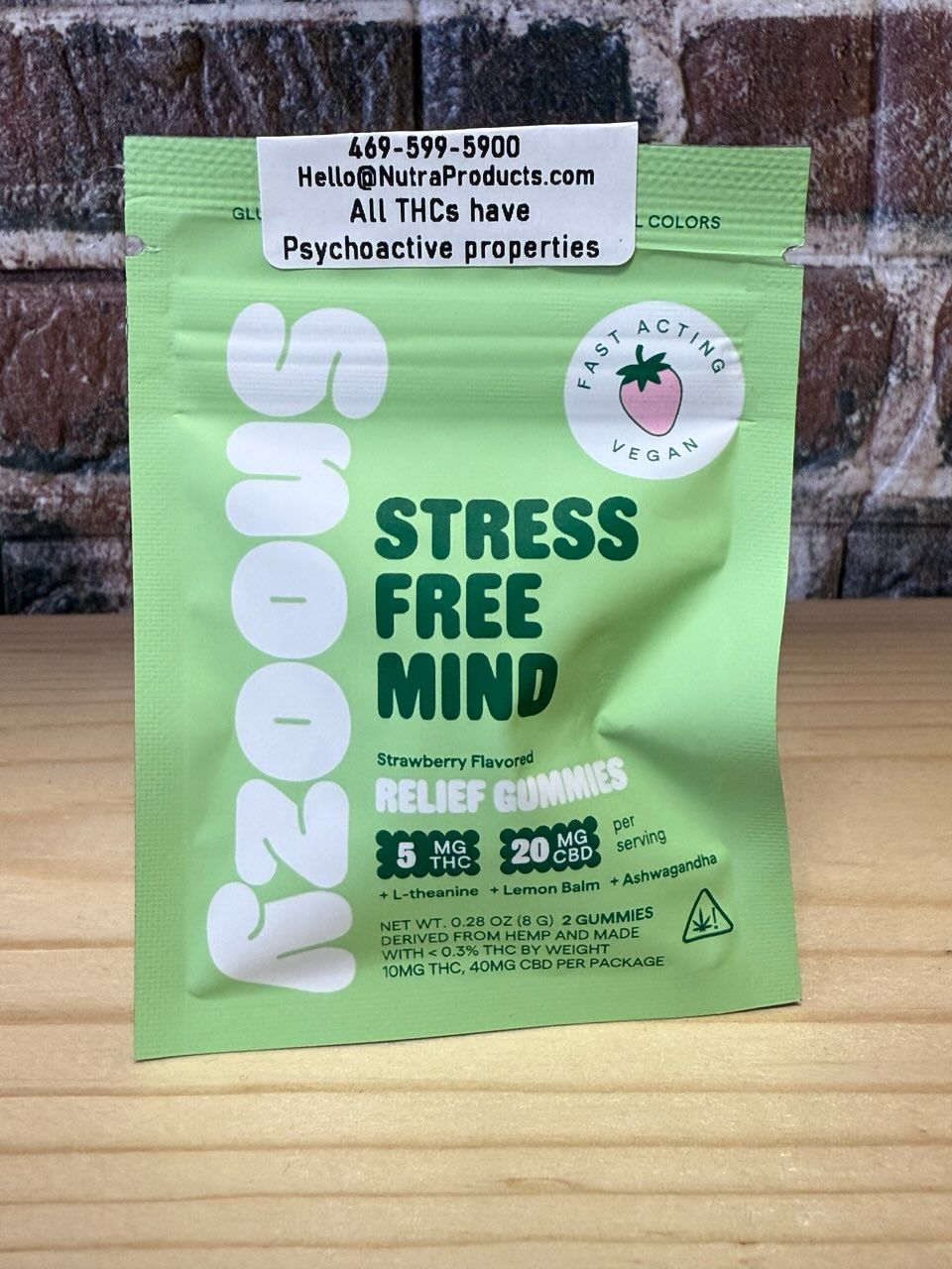 Snoozy Relife Gummies Strawberry 5mg THC 20mg CBD 2pk