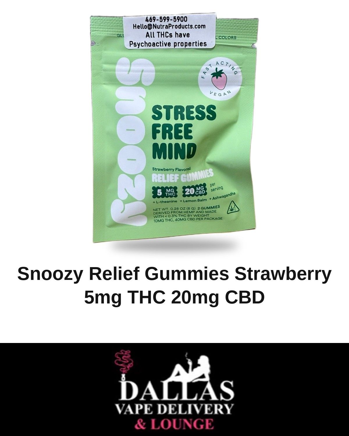 Snoozy Relief Gummies Strawberry 5mg THC 20mg CBD Snoozy Relief Gummies Strawberry 5mg THC 20mg CBD