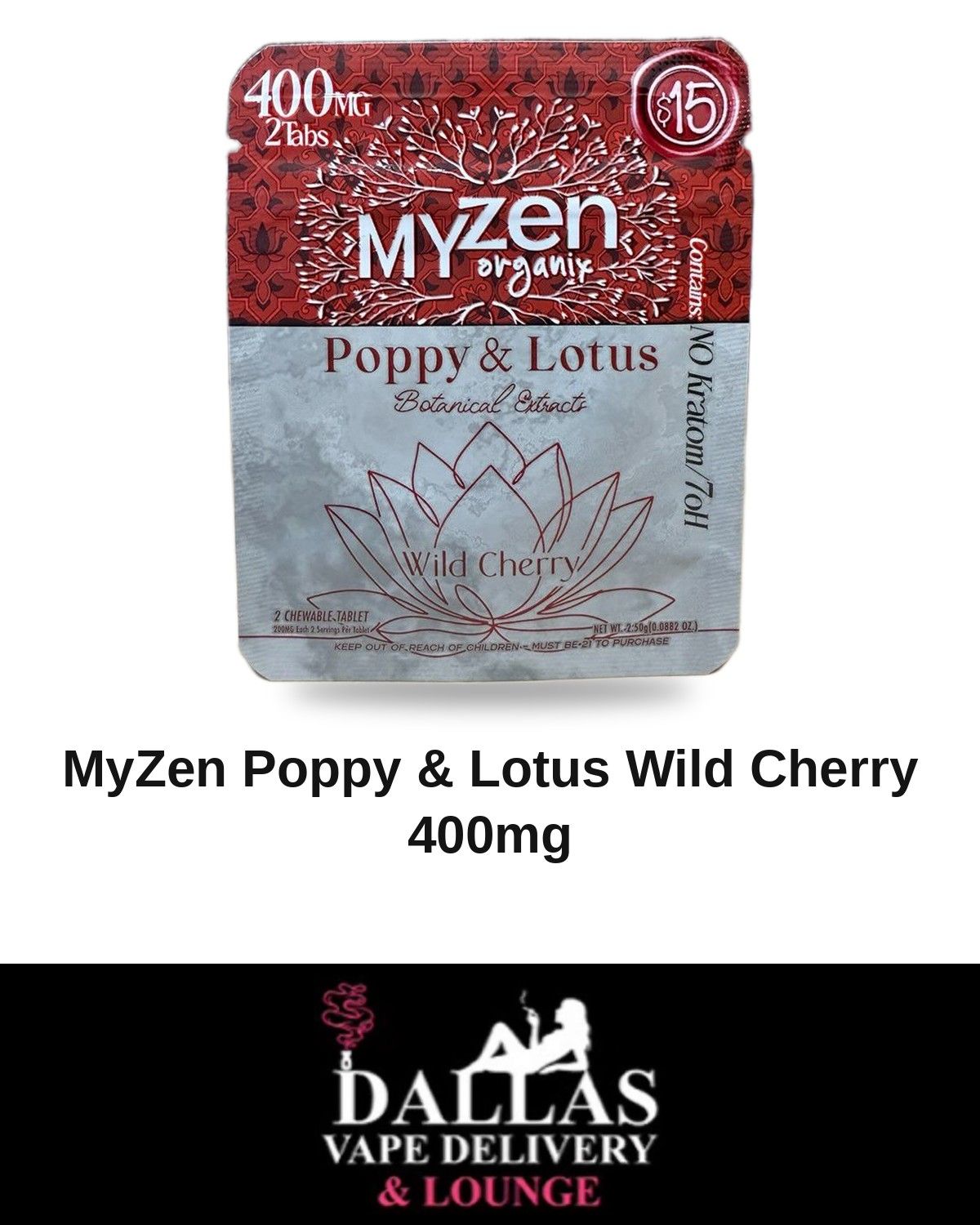 MyZen Poppy &amp; Lotus Wild Cherry 400mg