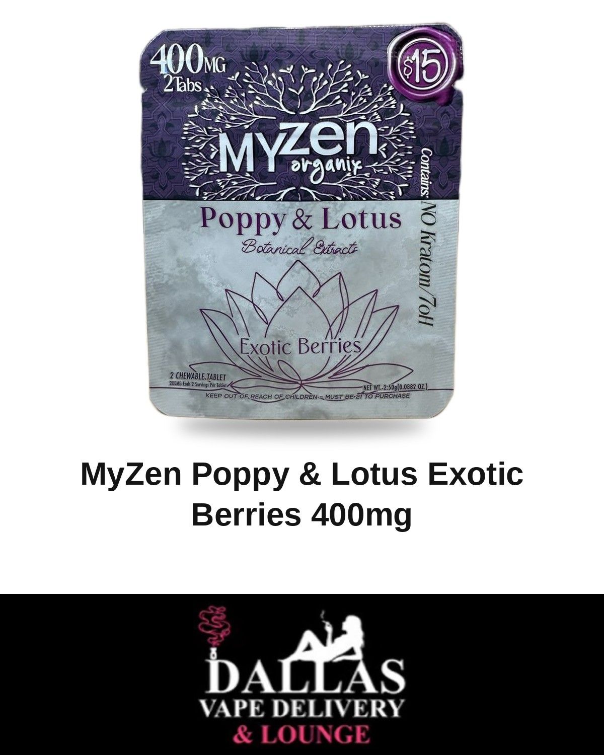 MyZen Poppy &amp; Lotus Exotic Berries 400mg