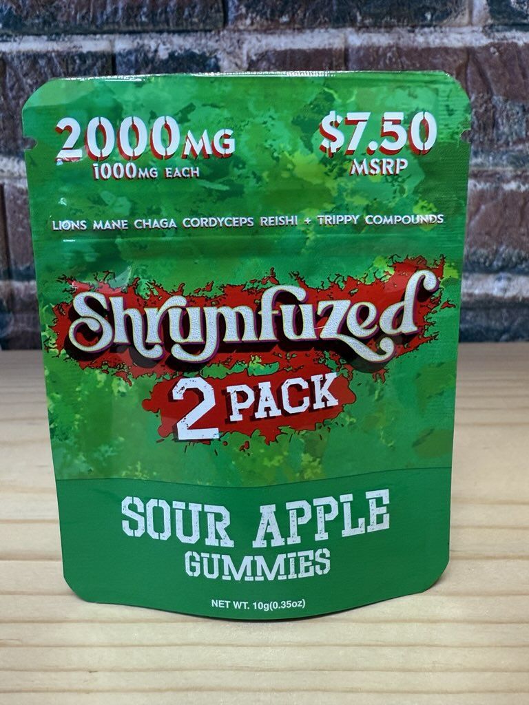 Shrumfuzed 2pk Sour Apple Gummies 2000mg