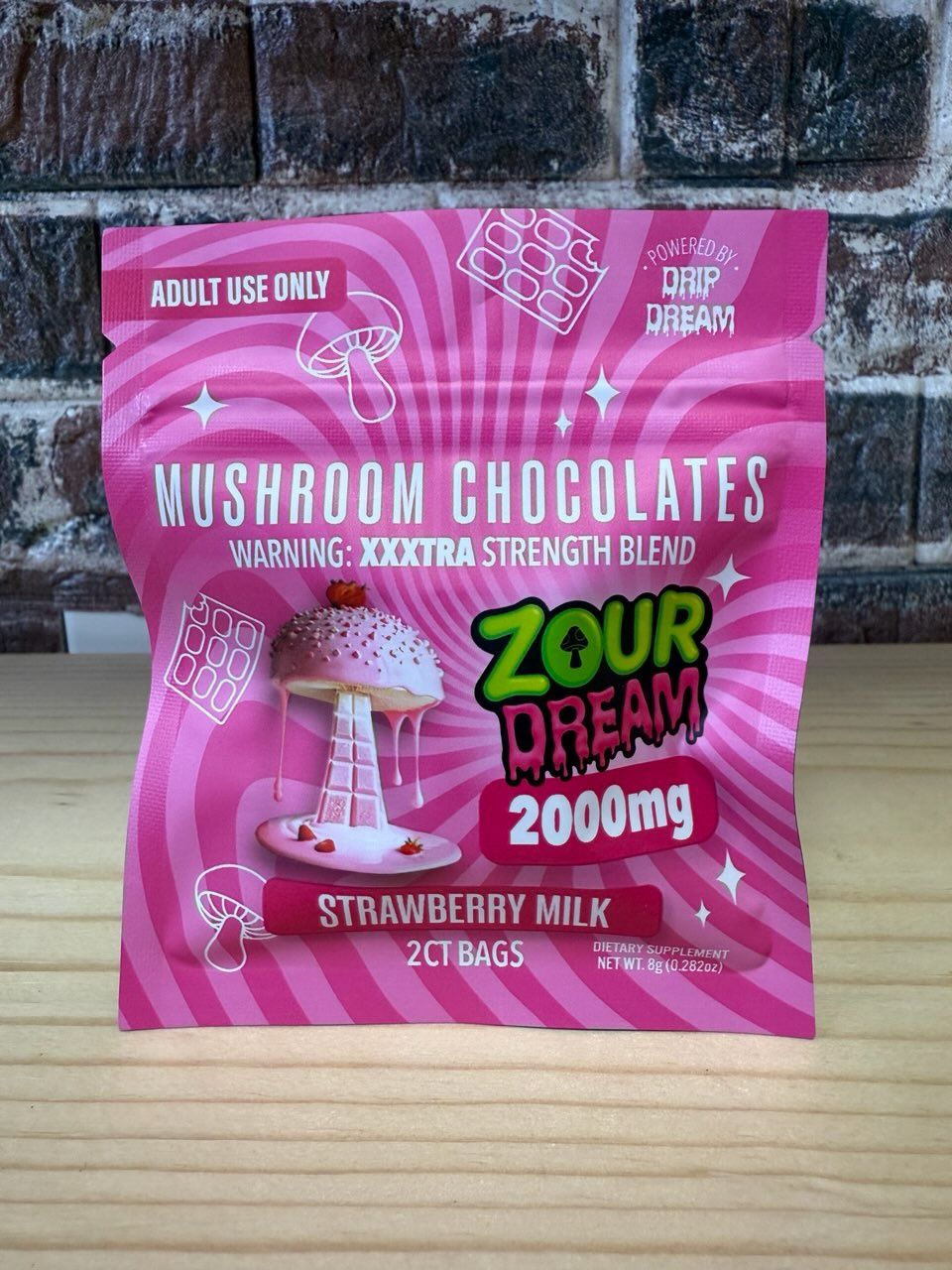 Zour Dream Chocolates 2ct 2000mg Strawberry Milk