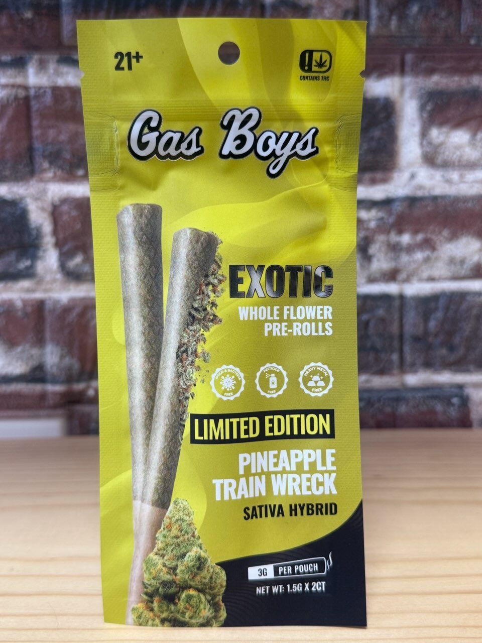 Gas Boys PreRoll 1.5G 2pk Pineapple Train Wreck