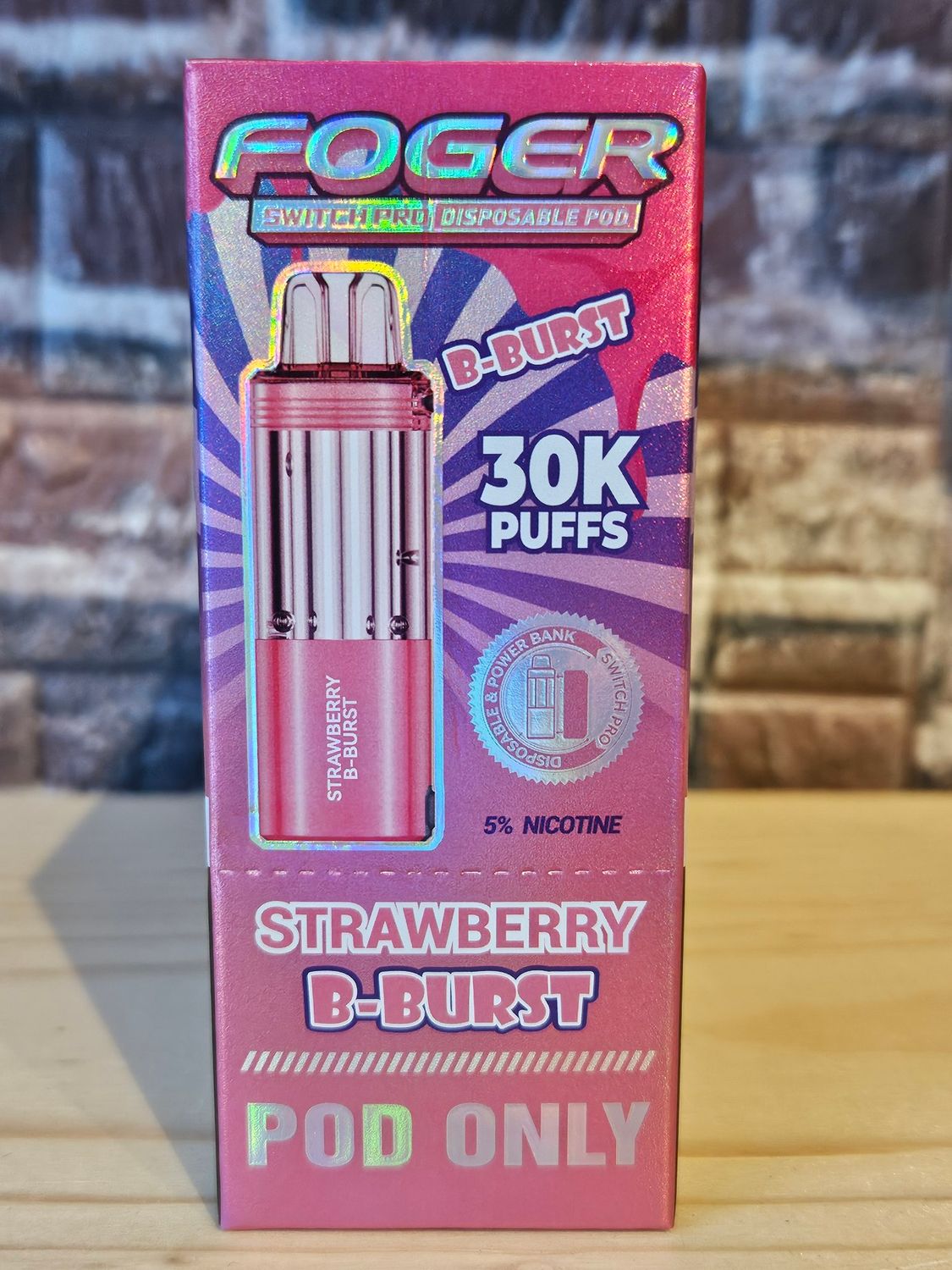 Foger Switch Pro Disposable 30k Pods TEXAS | Strawberry B-Pop