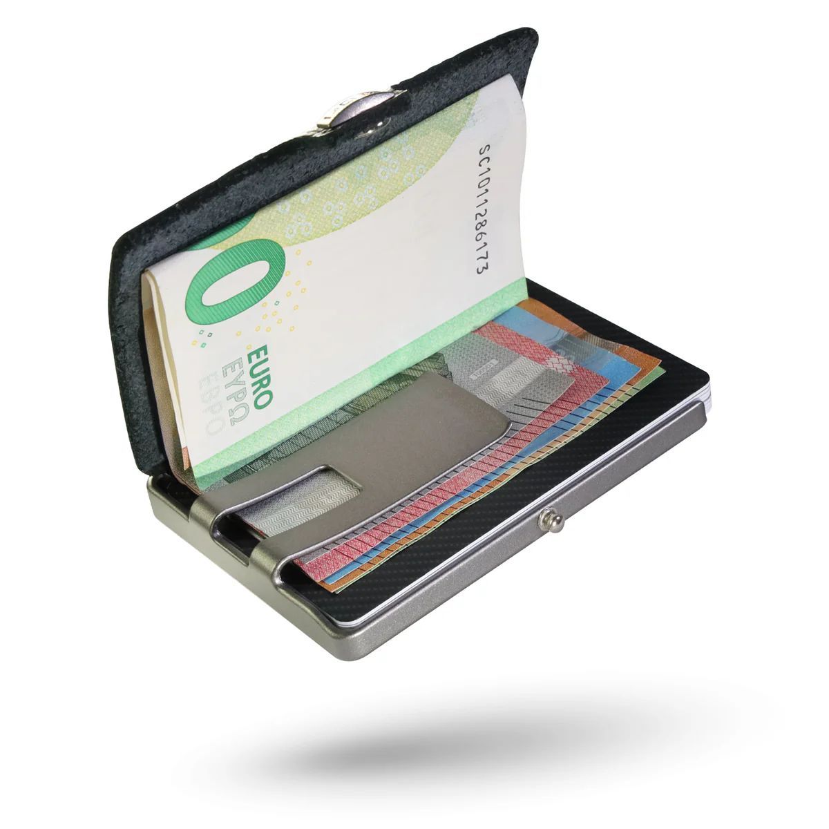 I-CLIP Original Pure Silver Pelle Martellata Nero