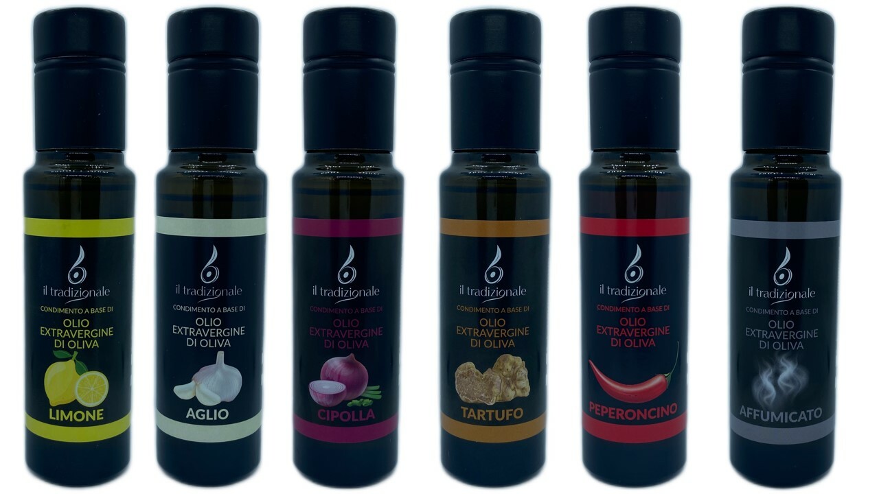 Olio extra vergine di oliva "GLI AROMATIZZATI" - Box 6 bottiglie da 100ml 0008