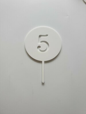 Circle with Number Cut Out White - 5