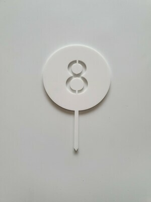 Circle with Number Cut Out White - 8