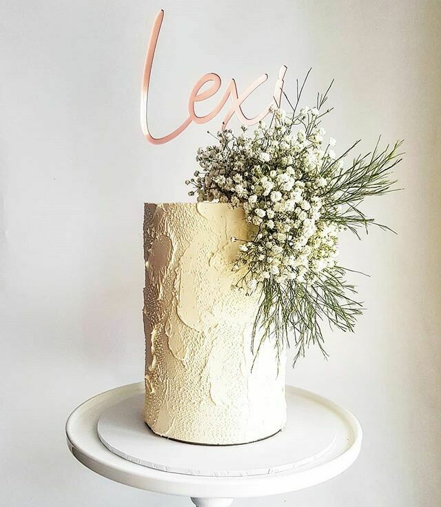 Textured Buttercream Cake + Gyp + Foliage Textured Buttercream Cake + Gyp + Foliage