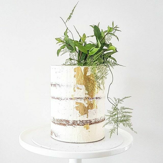 Semi Naked Buttercream Cake + Mixed Greens Semi Naked Buttercream Cake + Mixed Greens