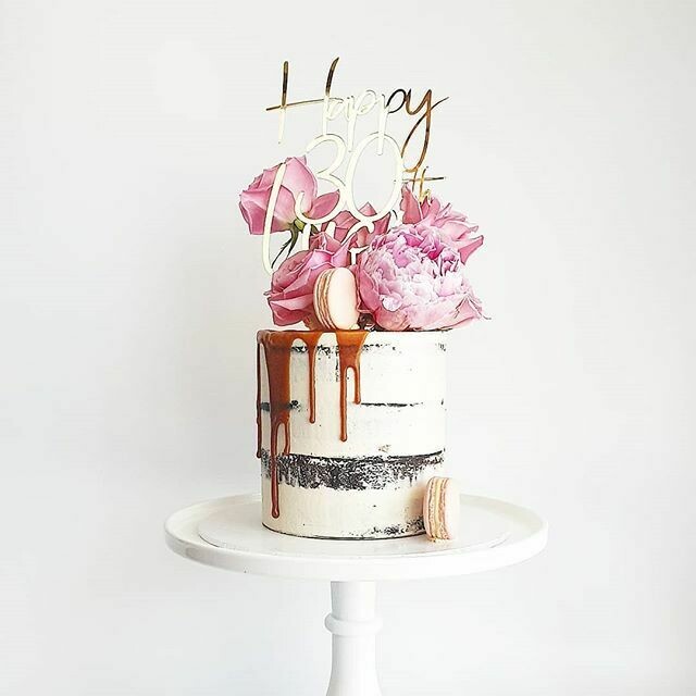 Semi Naked Buttercream Cake + Caramel Drip + Florals Semi Naked Buttercream Cake + Caramel Drip + Florals