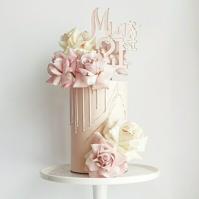 Full Buttercream Cake + Drip + Roses