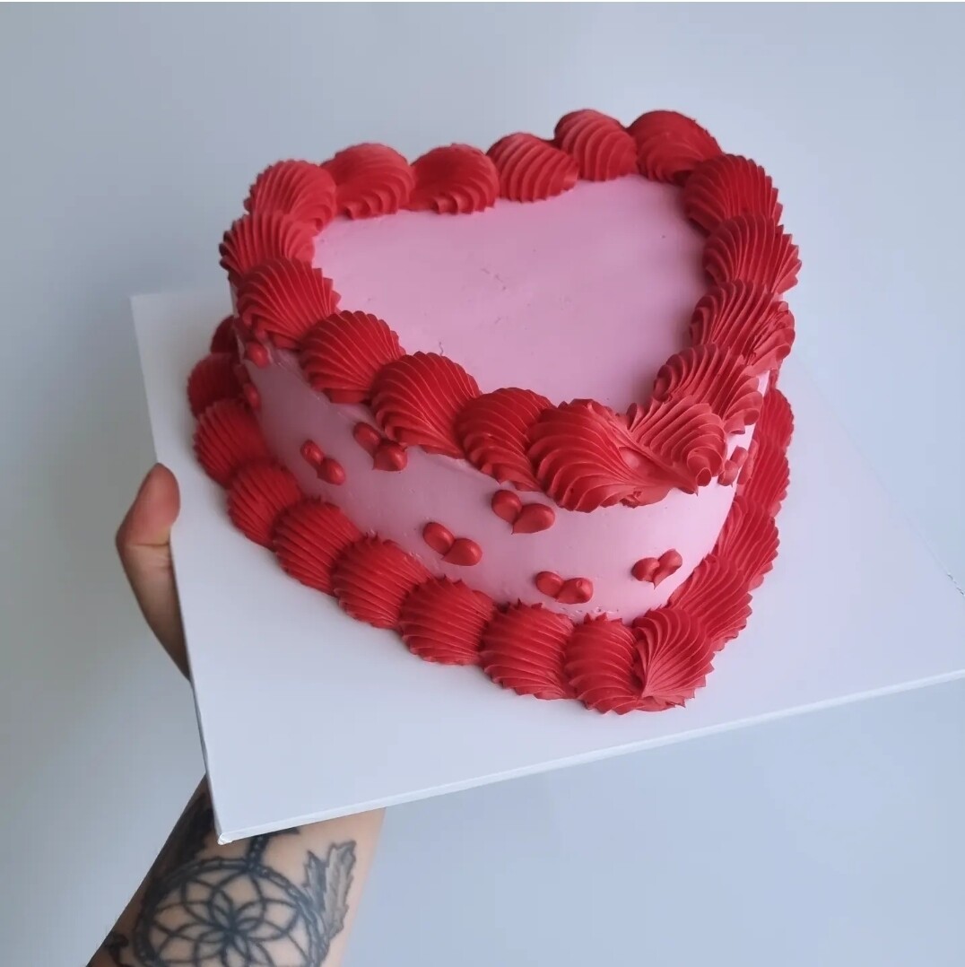 Piped Heart Half Size Heart