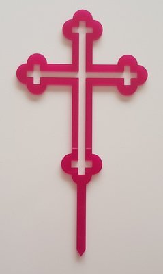 Rounded Cross With Cutout - Hot Pink