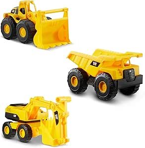 Cat Construction 7&quot; Dump Truck, Loader &amp; Excavator toys Combo Pack