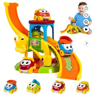 Marstone Elephant Slide Car Ramp  with 4 Elephant Cars