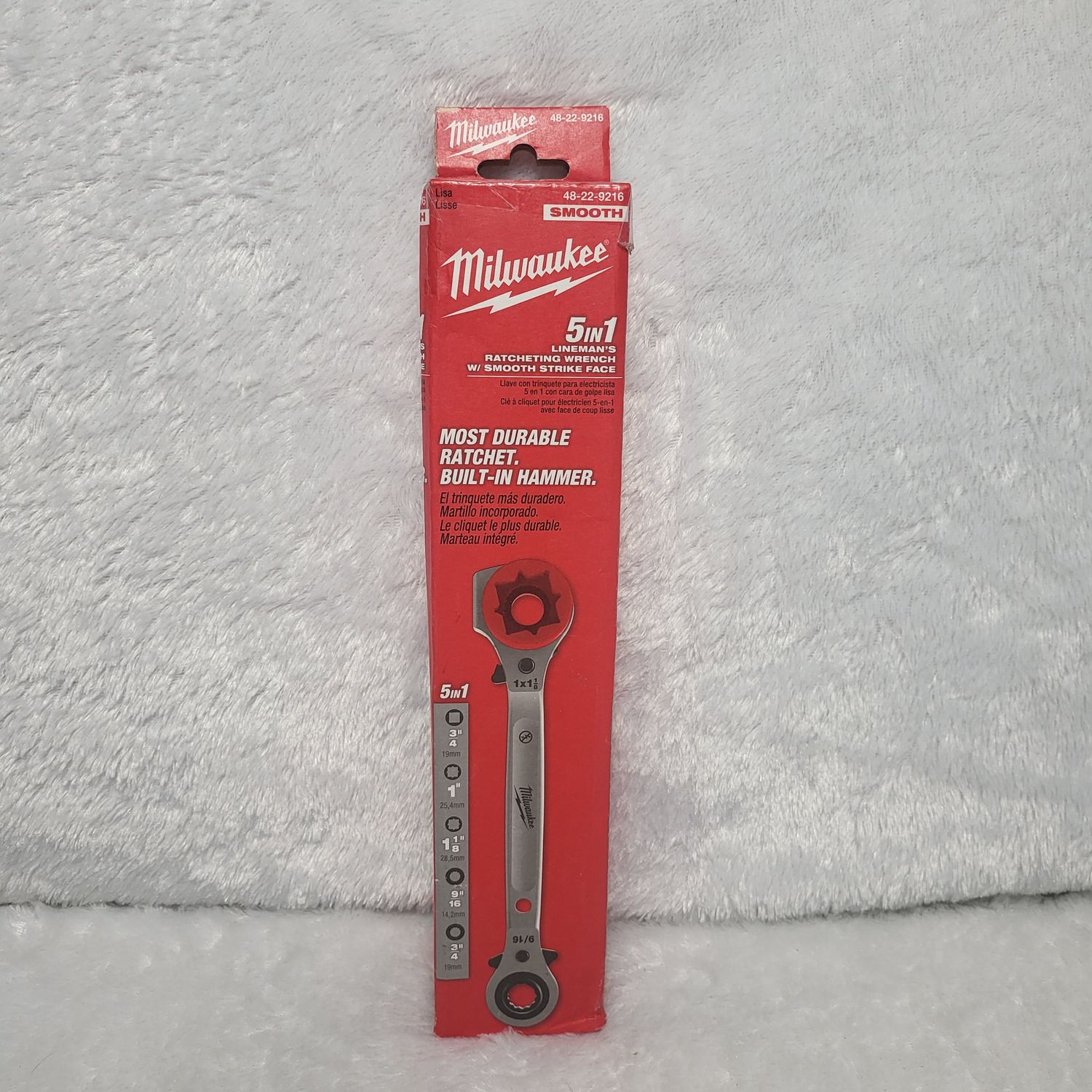 Milwaukee 5in1 Lineman&#39;s Ratcheting Wrench w/ Smooth Strike Face