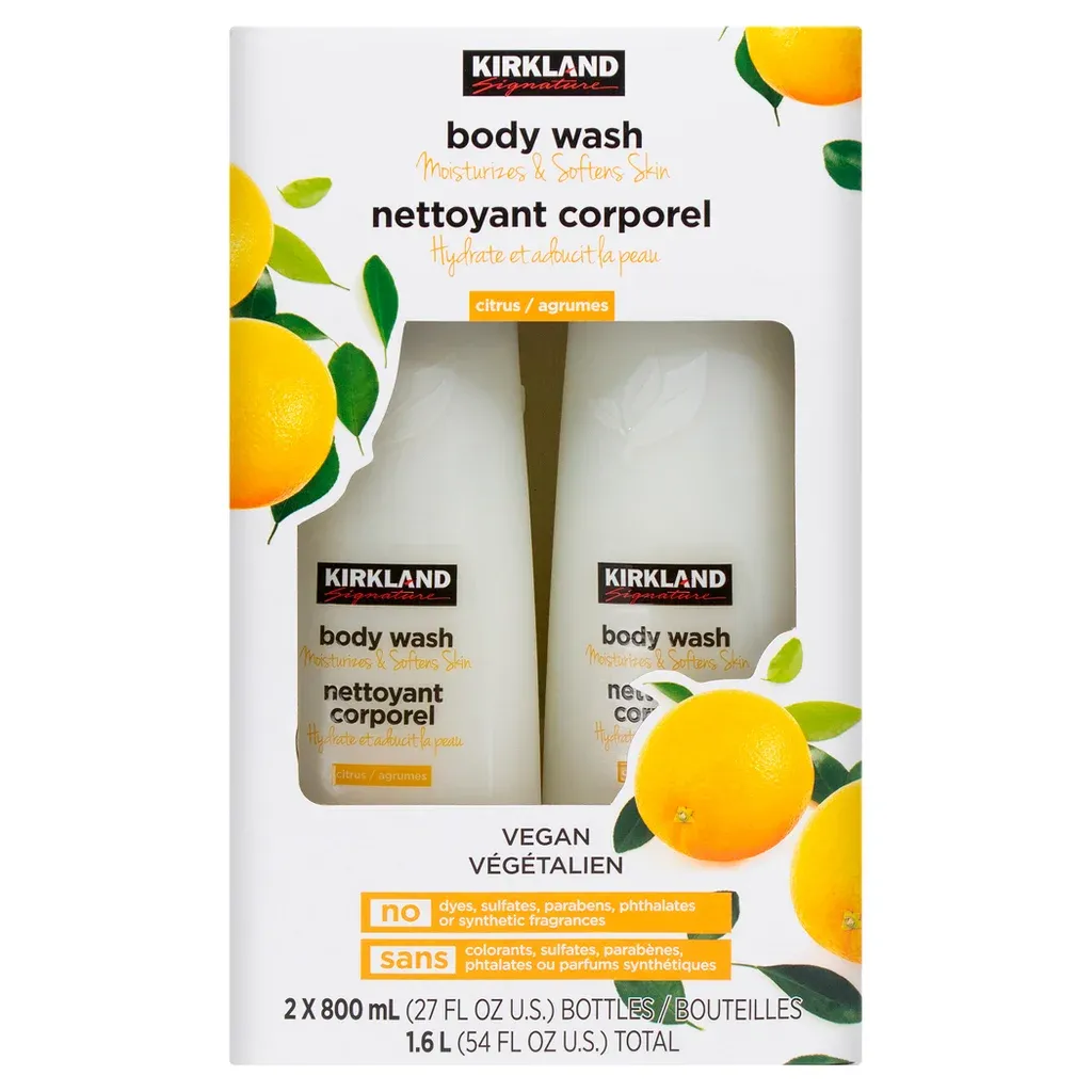 Kirkland Signature Liquid Body Wash, Natural Citrus, 27 fl oz, 2-count
