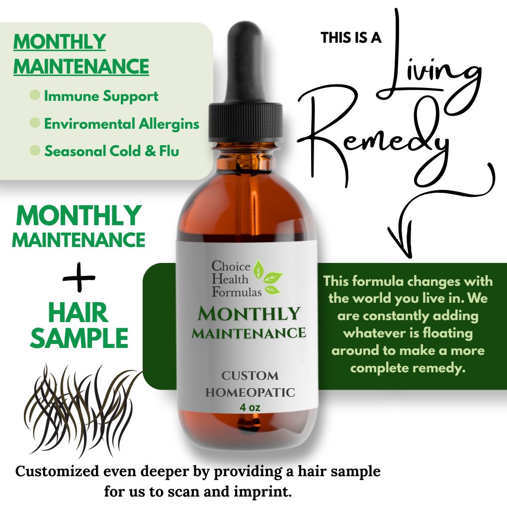 Monthly Maintenance + Hair Sample Custom Homeopathic