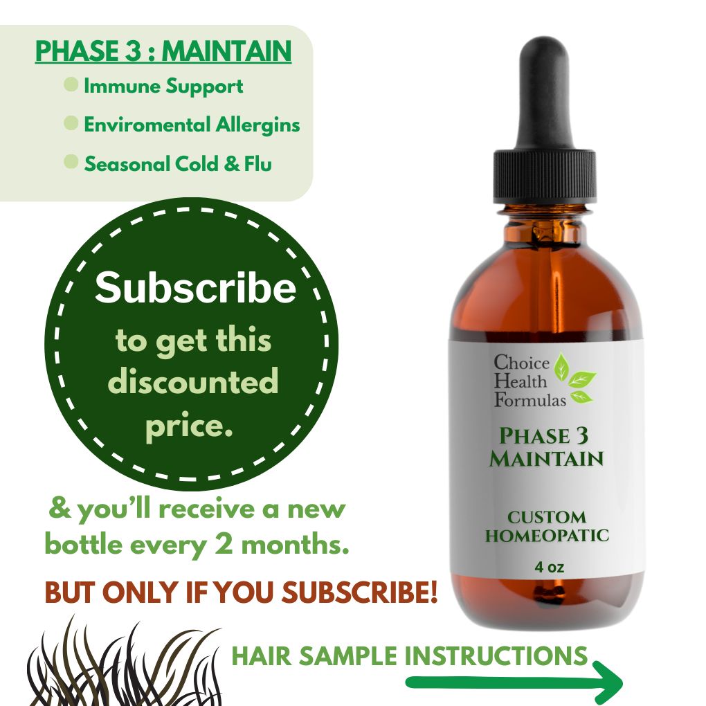 Phase 3 : Maintain - Addon to Custom Homeopathic Starter Pack Hair Sample,  - Phase 3 Only