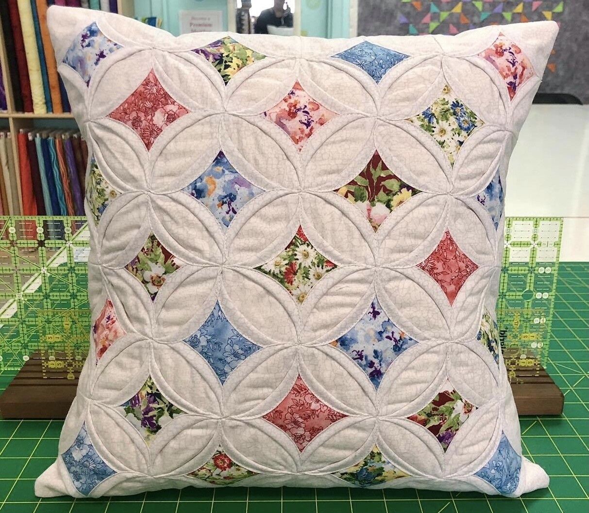 Cathedral Windows Pillow Pattern - PDF