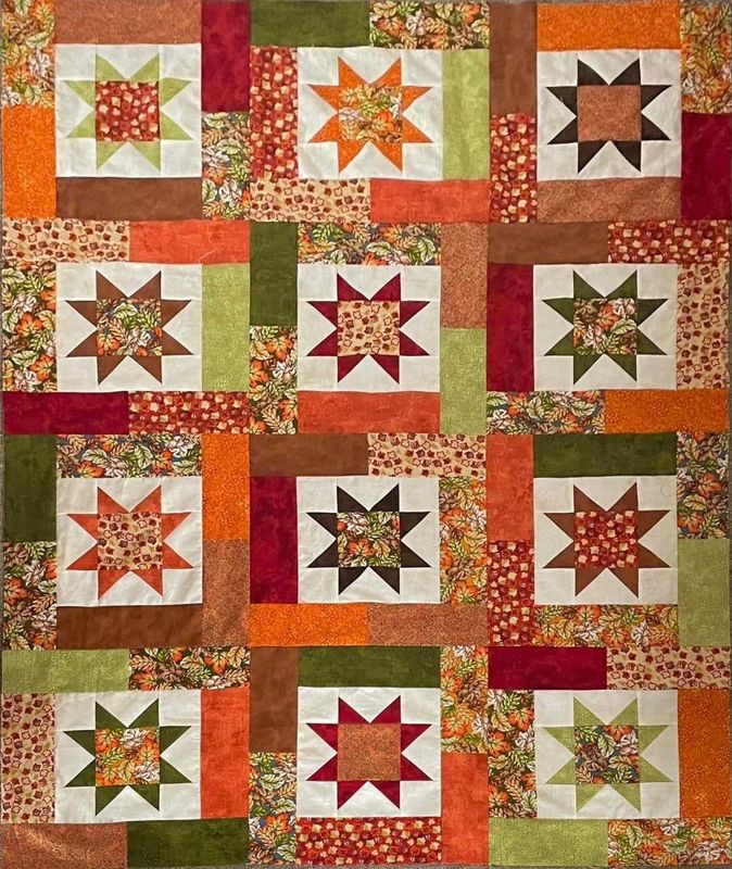 Scrappy Star Quilt Pattern - PDF