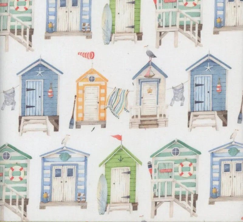Maritime Watercolour Beach Huts