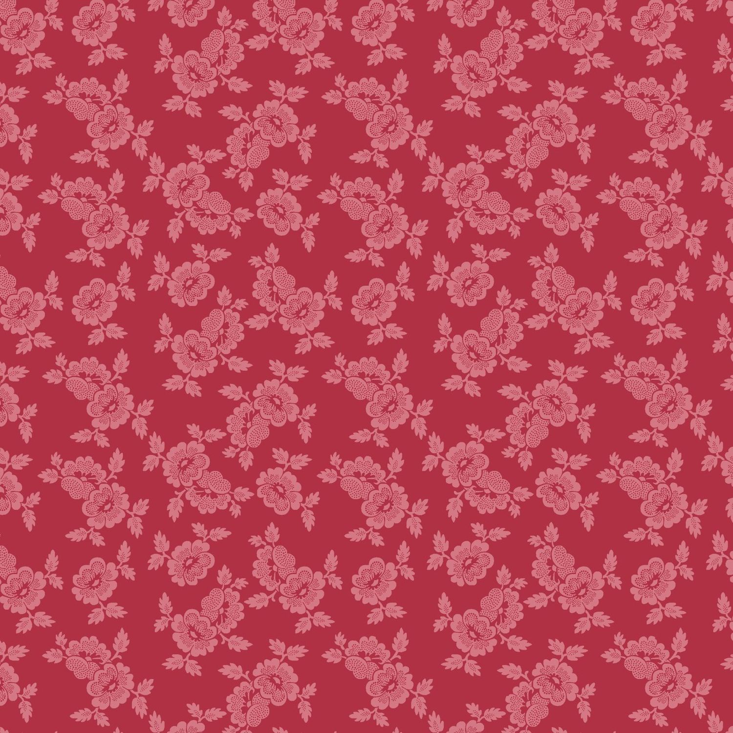 Blushing Blooms - Dotted Floral - Red