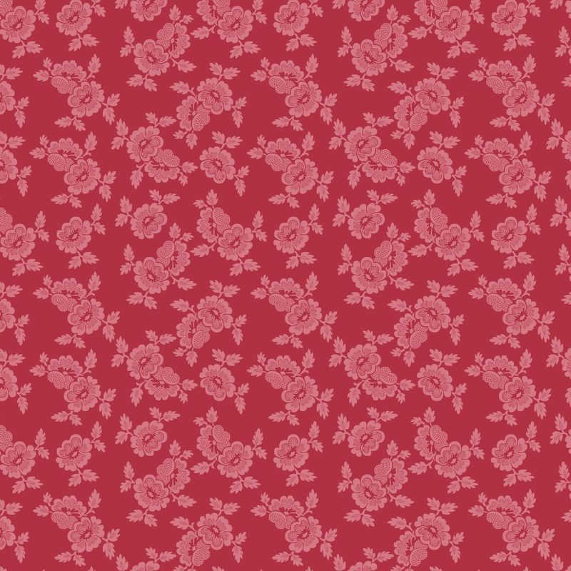 Blushing Blooms - Dotted Floral - Red