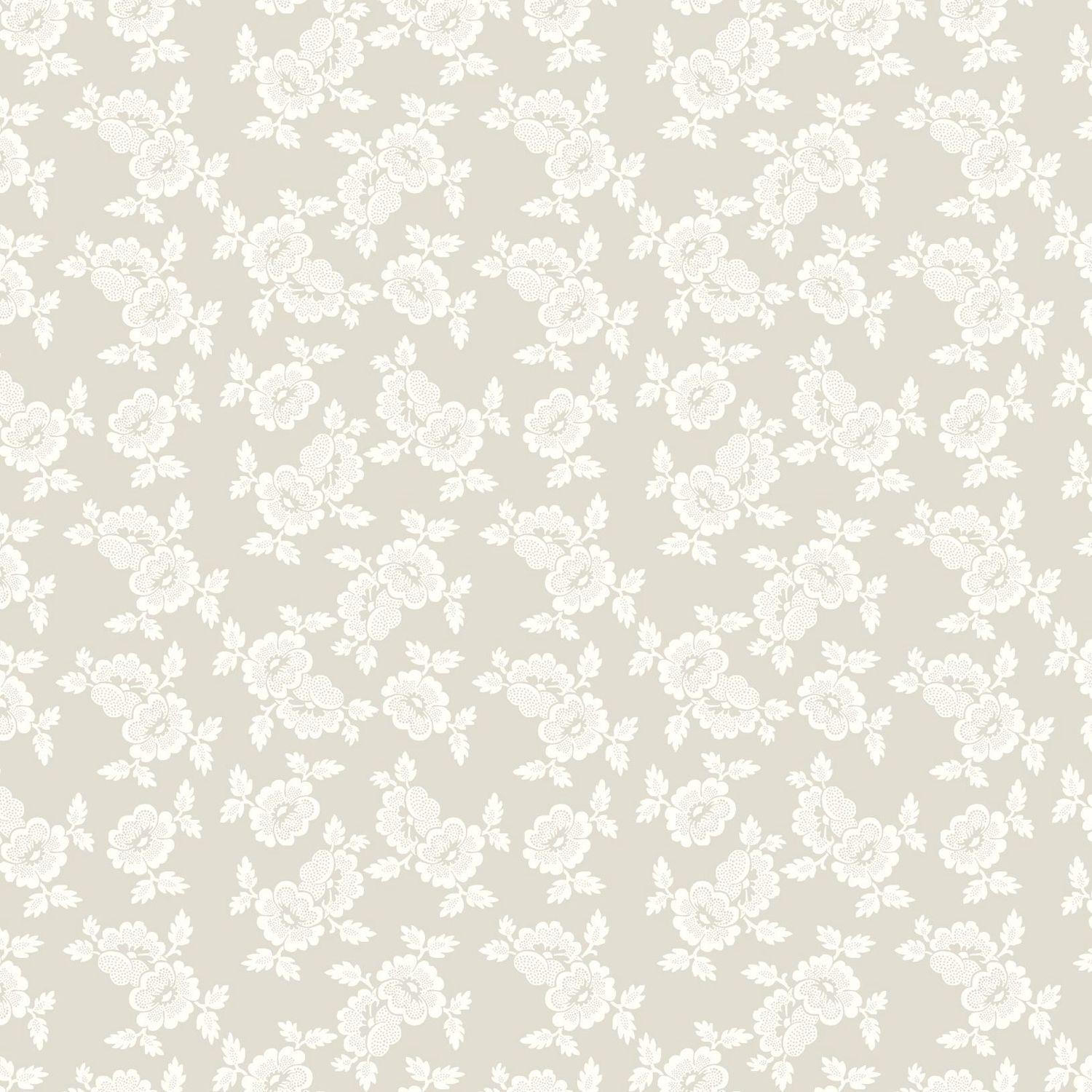 Blushing Blooms - Dotted Floral - Cream