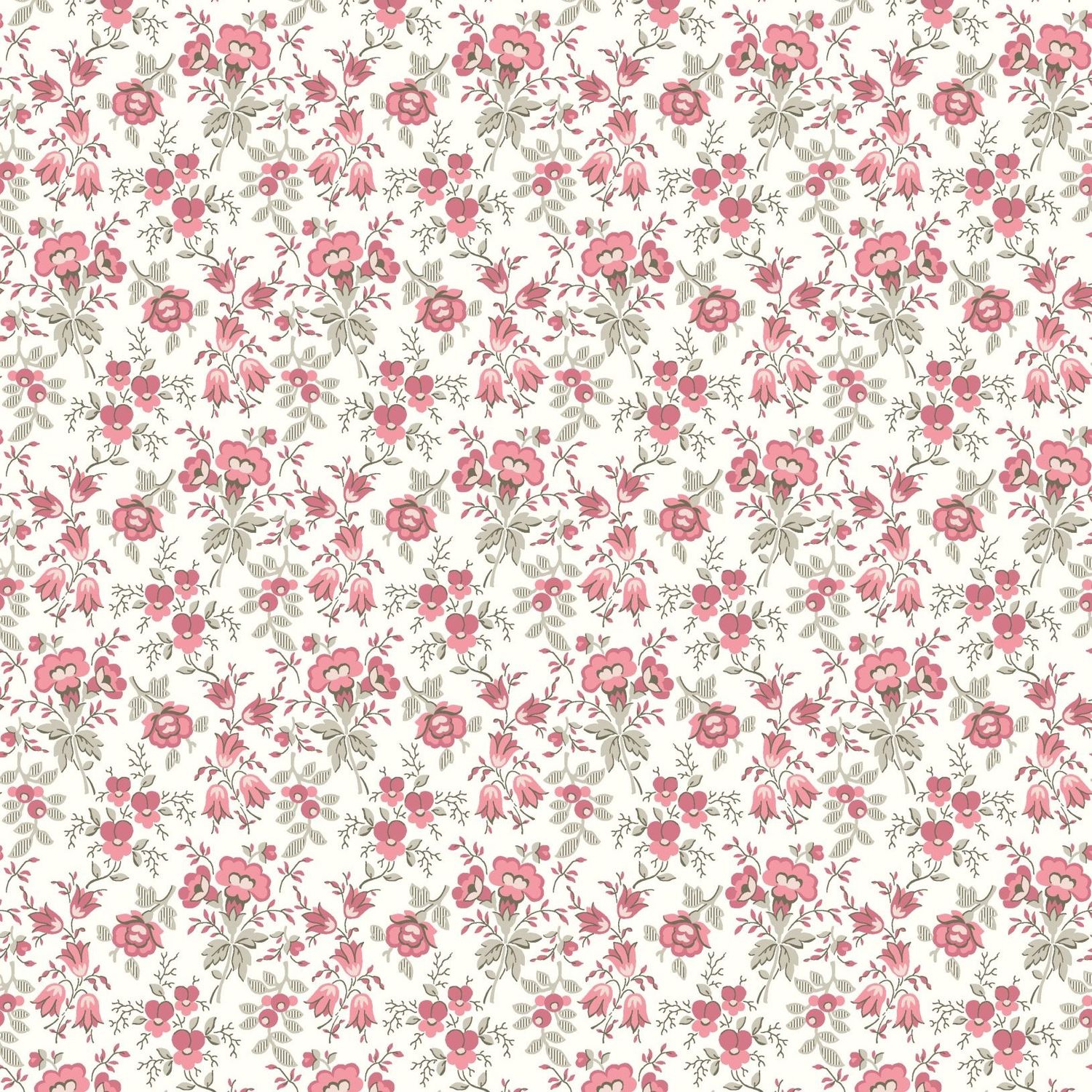 Blushing Blooms - Flowers and Buds - Cream/Pink