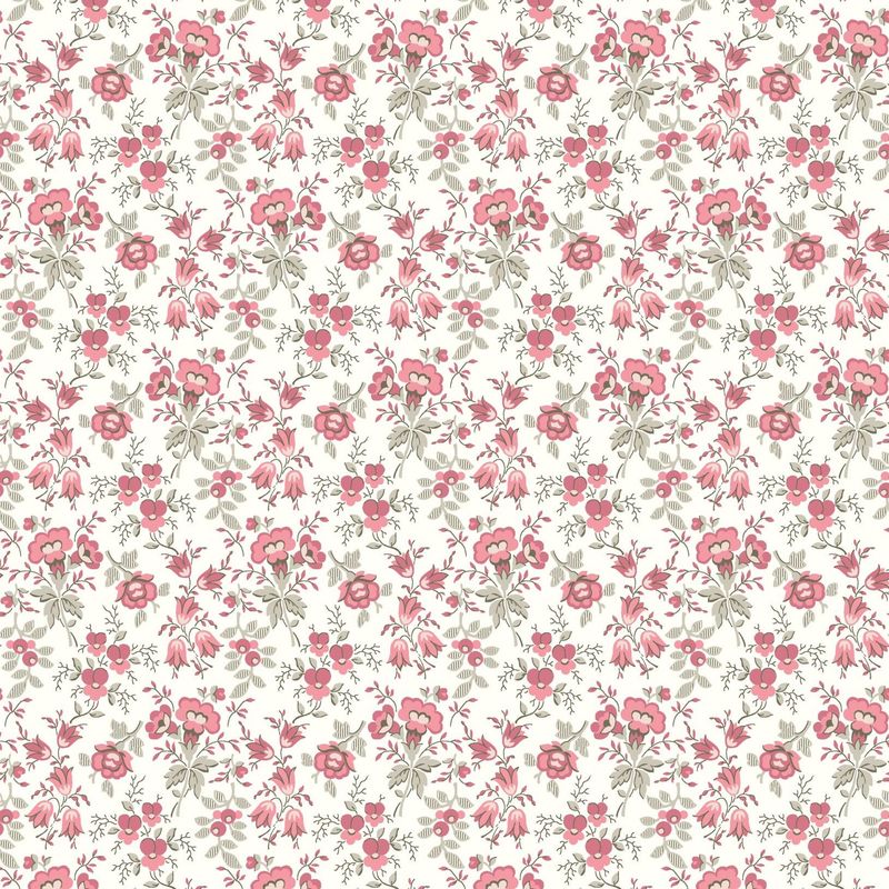 Blushing Blooms - Flowers and Buds - Cream/Pink